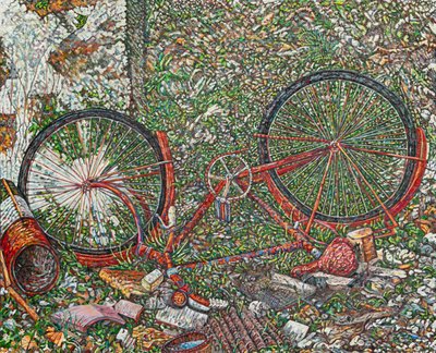 Alfonsos Blaues Fahrrad, 2024 von Noel Paine