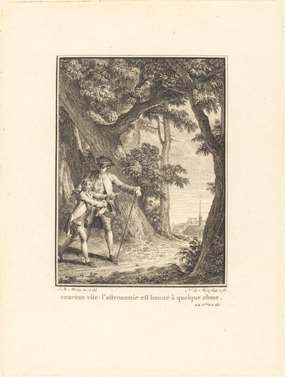 Laufen wir schnell: Die Astronomie ist zu etwas gut von Noël Le Mire after Jean Michel Moreau