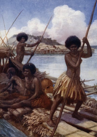 Auf dem Weg zum Markt, Britisch-Neuguinea von Norman Hardy