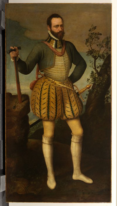 Porträt eines Mannes in Rüstung (möglicherweise Emmanuel Filibert, Herzog von Savoyen) von Northern Italian School