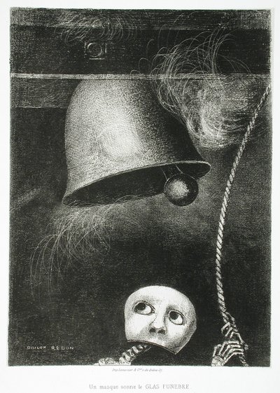 Eine Maske läutet das Totenglöckchen von Odilon Redon
