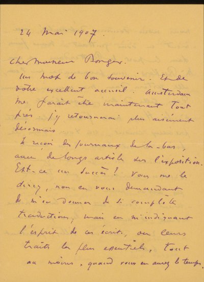 Brief an Andries Bonger von Odilon Redon