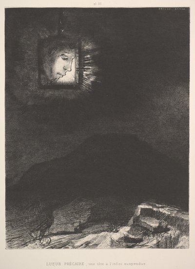 Das vage Schimmern eines in der Luft schwebenden Kopfes, 1891 von Odilon Redon