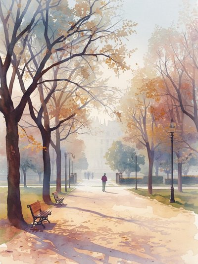 Herbstlicher Parkweg von Ohkimiko