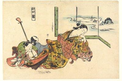 Kurtisanen ahmen die vier Schläfer nach von Okumura Masanobu