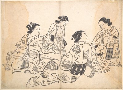 Gruppe von vier Frauen von Okumura Masanobu