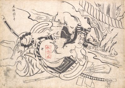 Ichikawa Danjuro I als Soga Goro, ca. 1710 von Okumura Masanobu