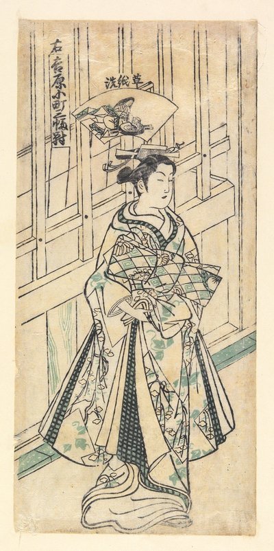 Rechts: Gedicht Waschen von Okumura Masanobu