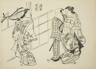 Das Aoi-Kapitel aus "Die Geschichte von Genji", aus einer Serie von Genji-Parodien von Okumura Masanobu