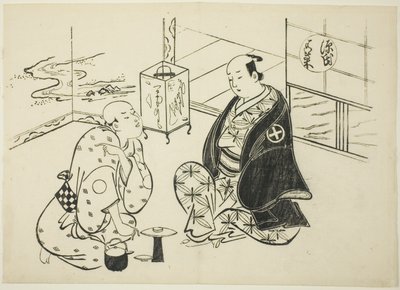 Das Hahakigi-Kapitel aus Die Geschichte von Genji (Genji Hahakigi), aus einer Serie von Genji-Parodien von Okumura Masanobu