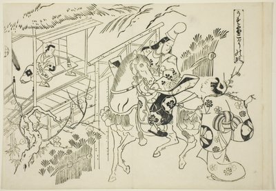 Usuyuki: Die Kogo-Szene (Usuyuki Kogo no dan), aus der Serie "Berühmte Szenen aus japanischen Puppenspielen (Yamato irotake)" von Okumura Masanobu