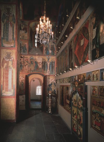 Innenraum mit der Ikonostase in der Kirche Saint Robe im Moskauer Kreml von Old Russian Architecture