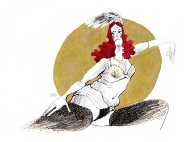 Glamouröse Burlesque-Tänzerin von Olga Skomorokhova