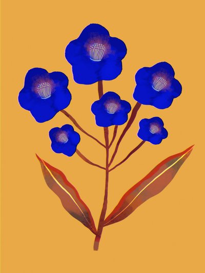 Lebendige blaue Blumen von Olga Skomorokhova