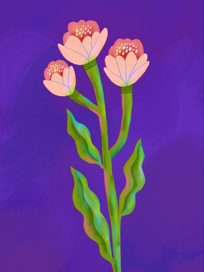 Lebendiges florales Trio von Olga Skomorokhova
