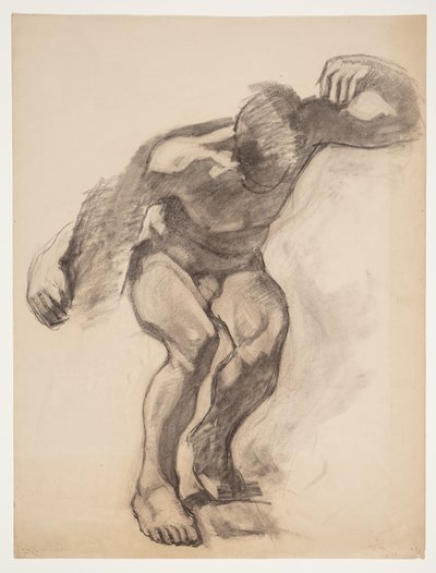 Modellstudie, vornübergebeugtes Modell von vorne gesehen von Oluf Hartmann