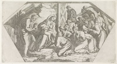 Anbetung durch die Könige (Schilderungen in der Loggia von Raffael) von Orazio Borgianni