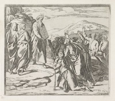 Moses zeigt die Gesetzestafeln von Orazio Borgianni