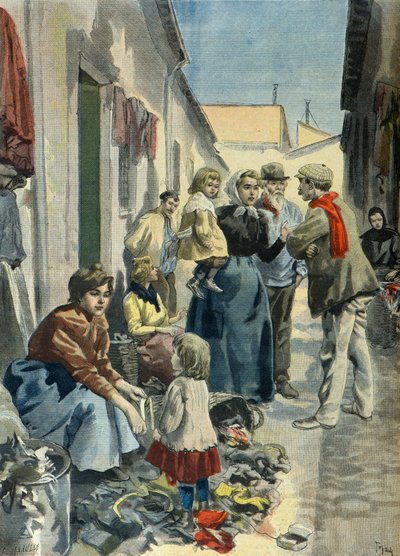 Eine Familie von Lumpensammlern in Paris 1899 von Oswaldo Tofani