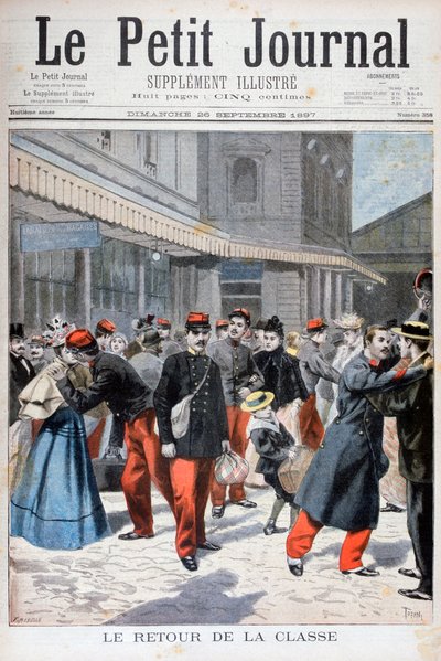 Französische Soldaten kehren nach Hause zurück, Frankreich, 1897 von Oswaldo Tofani