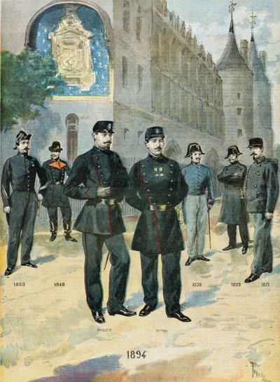 Die verschiedenen Kostüme der französischen Polizei von Oswaldo Tofani