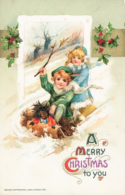 Amerikanische Weihnachtskarte von Ottmar the Elder Elliger