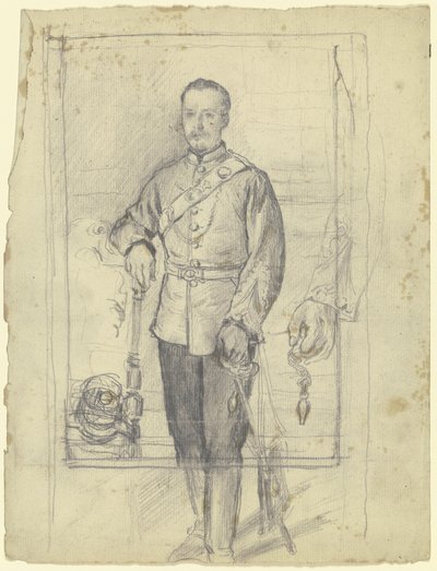 Bildnis eines Mannes in Uniform von Otto Scholderer