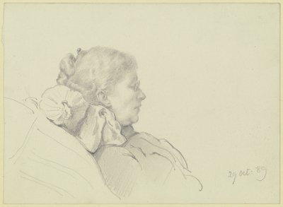Luise Scholderer beim Lesen von Otto Scholderer