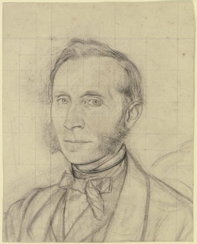 Porträt eines Mannes mit Backenbart von Otto Scholderer