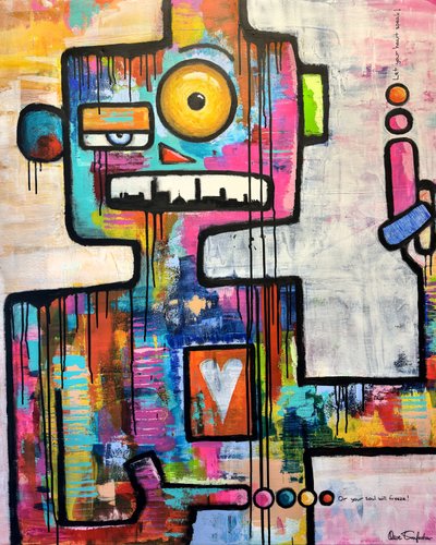 Bunter Straßenkunst-Roboter von Owe Emfestav