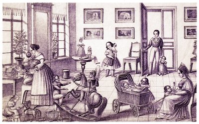 Kinderzimmer, frühes 19. Jahrhundert von P. Vdovichev