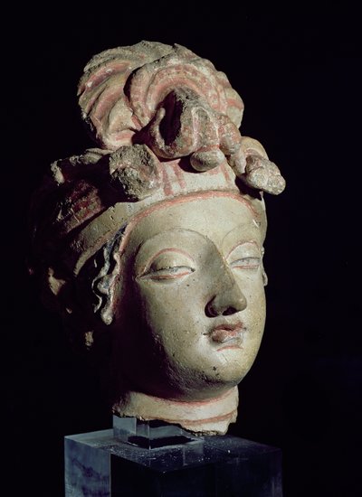 Kopf, aus Gandhara, griechisch-buddhistischer Stil, 1.-4. Jahrhundert von Pakistani School