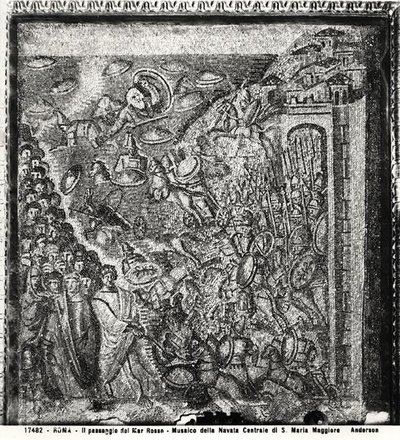 Der Durchzug durchs Rote Meer, aus dem Mittelschiff (Mosaik) von Paleo Christian
