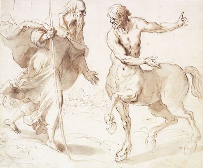 Der heilige Antonius Abt fragt den Zentaur nach dem Weg von Palma Il Giovane