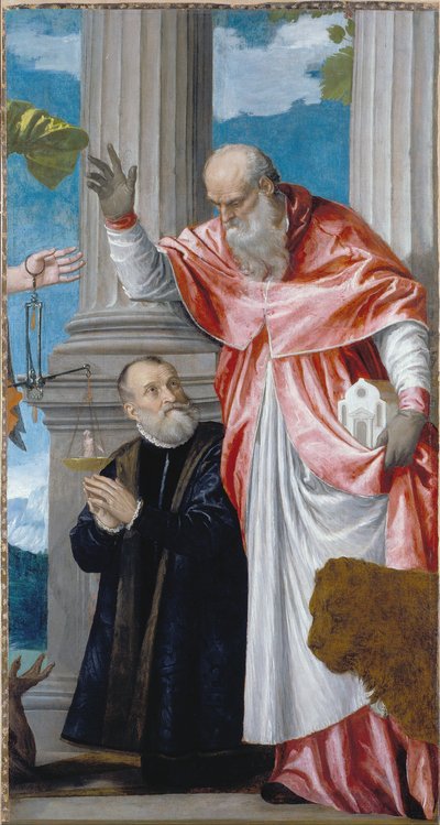St. Hieronymus und ein Stifter von Paolo Veronese