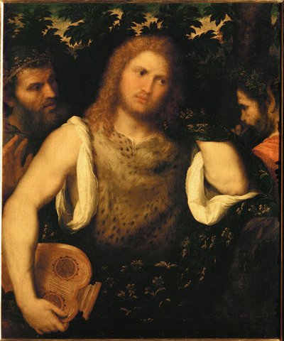 Apollo zwischen Marsyas und Midas von Paris Bordone