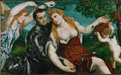 Venus und Mars von der Siegesgöttin gekrönt von Paris Bordone