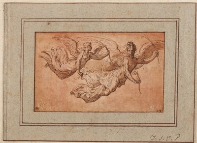 Zwei Studien für die Figur des Sieges von Parmigianino