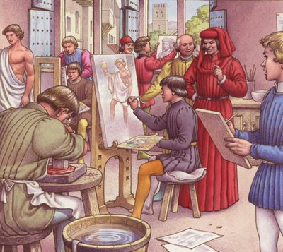 Lorenzo de Medici besucht die Schule für Künstler von Pat (1907-95) Nicolle