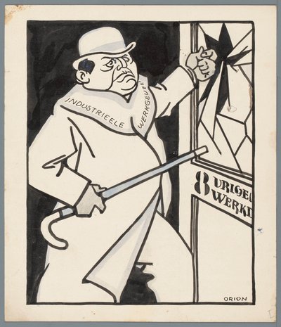 Arbeitgeber und der Achtstundentag von Patricq Kroon (signed by artist)