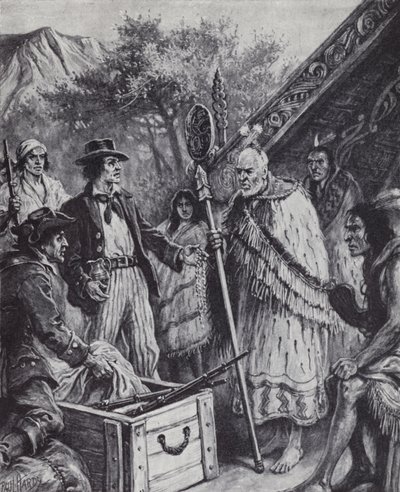 Britischer Handel mit den Maori von Neuseeland von Paul (after) Hardy