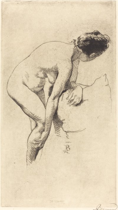 Nackte, die ihr Bein hält von Paul Albert Besnard
