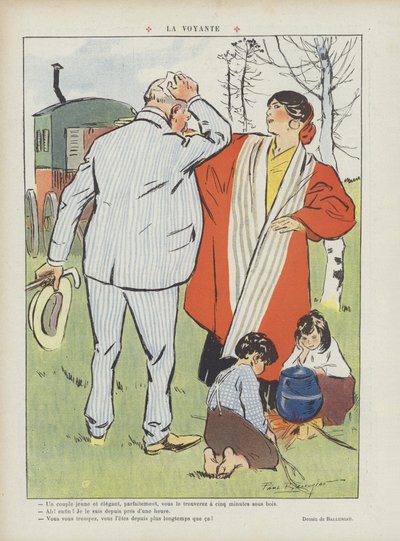 Der Seher. Illustration für Le Rire von Paul Balluriau