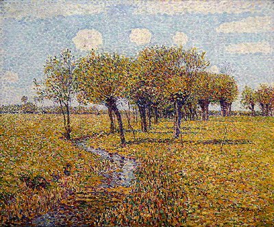 Niederländische Landschaft mit Weiden im Frühling in einem kleinen Wiesental von Paul Baum