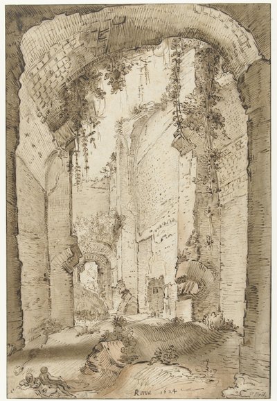 Ruinen des Palastes von Septimius Severus auf dem Palatin von Paul Bril