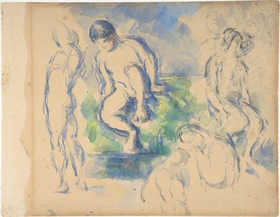 Badende (recto); Stillleben (verso) von Paul Cézanne