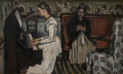 Mädchen am Klavier (Die Ouvertüre zu "Tannhäuser") von Paul Cézanne
