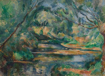 Fließendes Wasser im Unterholz von Paul Cézanne
