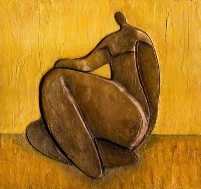 Goldene texturierte Figur von Paul Dunkerley