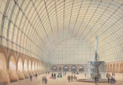 Entwurf für eine Übungs- und Industrieausstellungshalle in Wien, perspektivische Innenansicht, 1853 von Paul Eduard Sprenger